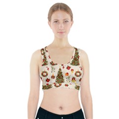 Christmas Pattern, Pattern, Christmas, Trees Sports Bra With Pocket