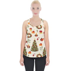 Christmas Pattern, Pattern, Christmas, Trees Piece Up Tank Top