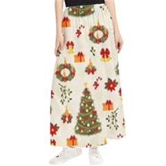 Christmas Pattern, Pattern, Christmas, Trees Maxi Chiffon Skirt