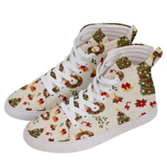 Christmas Pattern, Pattern, Christmas, Trees Women s Hi-top Skate Sneakers