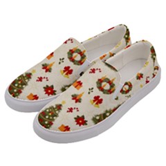 Christmas Pattern, Pattern, Christmas, Trees Men s Canvas Slip Ons