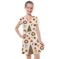 Christmas Pattern, Pattern, Christmas, Trees Kids  Cross Web Dress