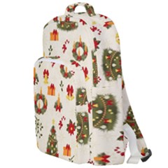 Christmas Pattern, Pattern, Christmas, Trees Double Compartment Backpack