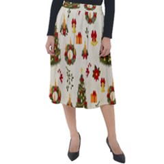 Christmas Pattern, Pattern, Christmas, Trees Classic Velour Midi Skirt 