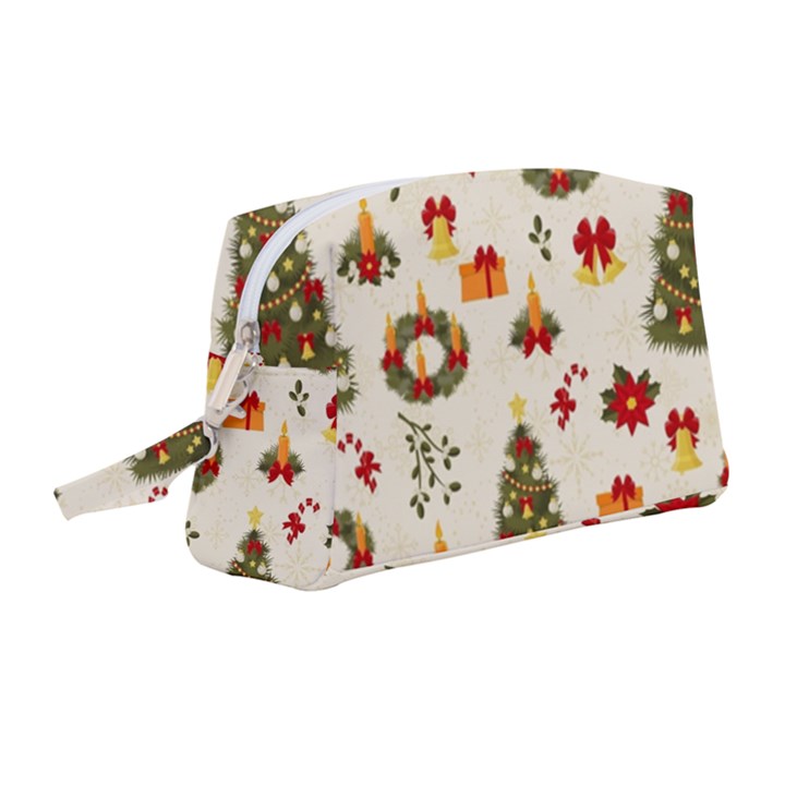 Christmas Pattern, Pattern, Christmas, Trees Wristlet Pouch Bag (Medium)