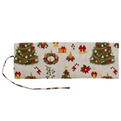 Christmas Pattern, Pattern, Christmas, Trees Roll Up Canvas Pencil Holder (m) by kyorashop23