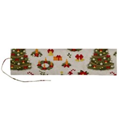 Christmas Pattern, Pattern, Christmas, Trees Roll Up Canvas Pencil Holder (l) by kyorashop23