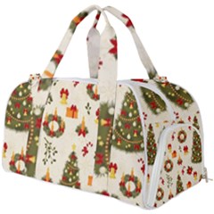 Christmas Pattern, Pattern, Christmas, Trees Burner Gym Duffle Bag