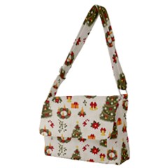 Christmas Pattern, Pattern, Christmas, Trees Full Print Messenger Bag (m)