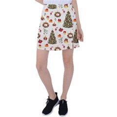 Christmas Pattern, Pattern, Christmas, Trees Tennis Skirt