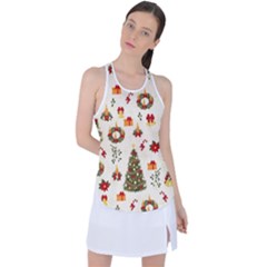 Christmas Pattern, Pattern, Christmas, Trees Racer Back Mesh Tank Top