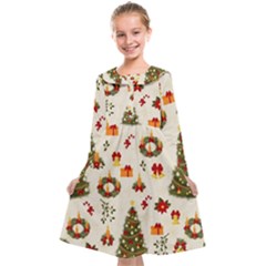 Christmas Pattern, Pattern, Christmas, Trees Kids  Midi Sailor Dress