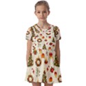 Christmas Pattern, Pattern, Christmas, Trees Kids  Short Sleeve Pinafore Style Dress View1