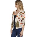 Christmas Pattern, Pattern, Christmas, Trees Women s Casual 3/4 Sleeve Spring Jacket View2