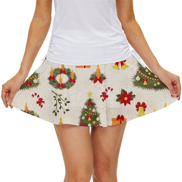 Christmas Pattern, Pattern, Christmas, Trees Women s Skort