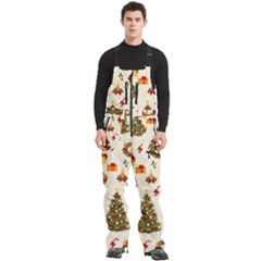 Christmas Pattern, Pattern, Christmas, Trees Men s Front Zip Ski And Snowboard Bib Pants