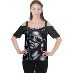 Afro Beauty Woman Portrait (ai+human) Cutout Shoulder T-shirt