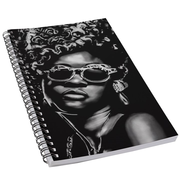 Afro Beauty Woman Portrait (AI+Human) 5.5  x 8.5  Notebook