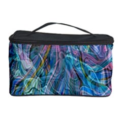 Saturday Straight Blue  Cosmetic Storage Case by kaleidomarblingart