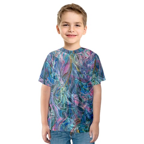 Saturday Straight Blue  Kids  Sport Mesh T-shirt by kaleidomarblingart