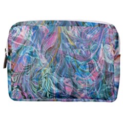 Saturday Straight Blue  Make Up Pouch (medium) by kaleidomarblingart