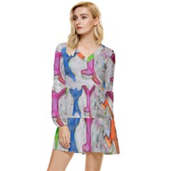 900 Luciano 897116 60697 V1 V1 Tiered Long Sleeve Mini Dress