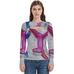 900 Luciano 897116 60697 V1 V1 Women s Cut Out Long Sleeve T-shirt