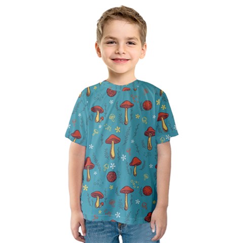 Whimsical Mushroom Pattern Kids  Sport Mesh T-shirt by Drawde