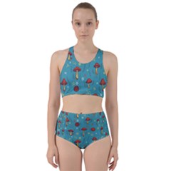 Whimsical Mushroom Pattern Racer Back Bikini Set by Drawde