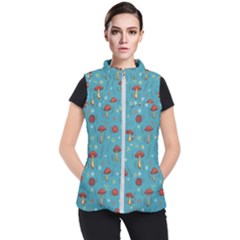 Whimsical Mushroom Pattern Women s Puffer Vest