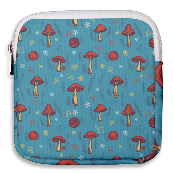 Whimsical Mushroom pattern Mini Square Pouch