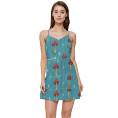 Whimsical Mushroom Pattern Short Frill Dress by Drawde