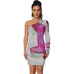 900 Luciano 897116 60697 V1 V1 Long Sleeve One Shoulder Mini Dress by Lucianodenobrega