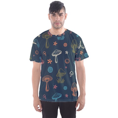 Whimsical Mushrooms Pattern Men s Sport Mesh T-shirt by Drawde