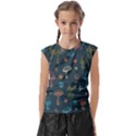 Whimsical Mushrooms pattern Kids  Raglan Cap Sleeve T-Shirt View1