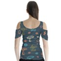 Whimsical Mushrooms pattern Butterfly Sleeve Cutout T-Shirt  View2