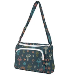 Whimsical Mushrooms Pattern Front Pocket Crossbody Bag by Drawde