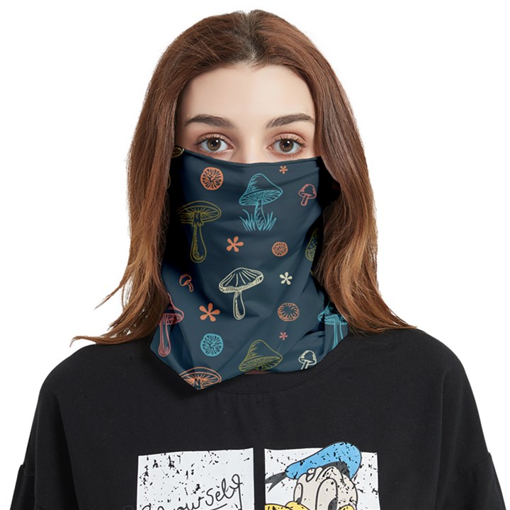 Whimsical Mushrooms pattern Face Covering Bandana (Two Sides)