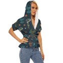 Whimsical Mushrooms pattern Lightweight Drawstring Hooded Top View3