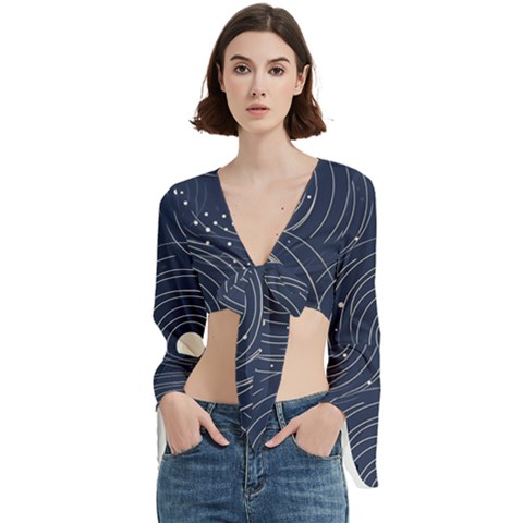 Art Trumpet Sleeve Cropped Top by zappwaits