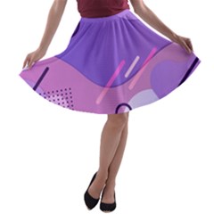 Colorful Labstract Wallpaper Theme A-line Skater Skirt by Apen