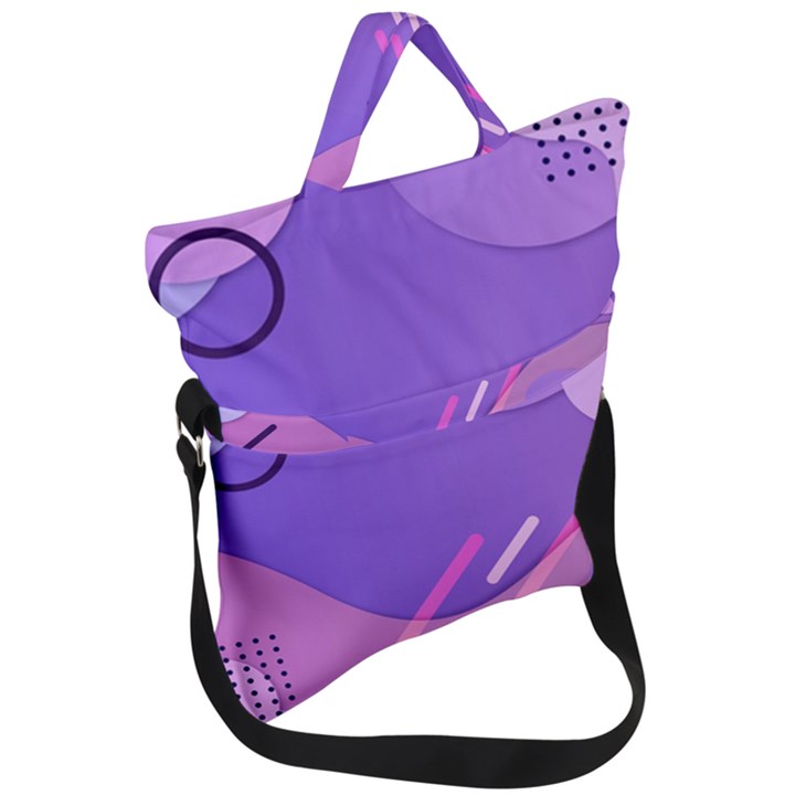 Colorful Labstract Wallpaper Theme Fold Over Handle Tote Bag