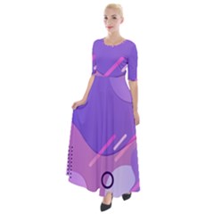 Colorful Labstract Wallpaper Theme Half Sleeves Maxi Dress by Apen