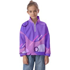 Colorful Labstract Wallpaper Theme Kids  Half Zip Hoodie