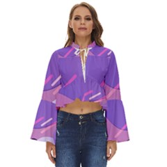 Colorful Labstract Wallpaper Theme Boho Long Bell Sleeve Top