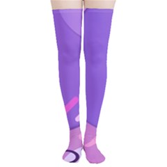 Colorful Labstract Wallpaper Theme Thigh High Stockings