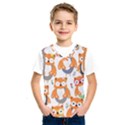 Cute Colorful Owl Cartoon Seamless Pattern Kids  Basketball Tank Top View1