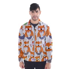 Cute Colorful Owl Cartoon Seamless Pattern Men s Windbreaker