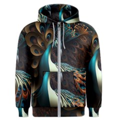 Colorful Peacock Bird Feathers Men s Zipper Hoodie