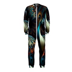 Colorful Peacock Bird Feathers Onepiece Jumpsuit (kids)